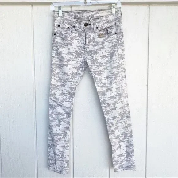 Rag & Bone Gray Camo Skinny Jeans 28 - Picture 2 of 5